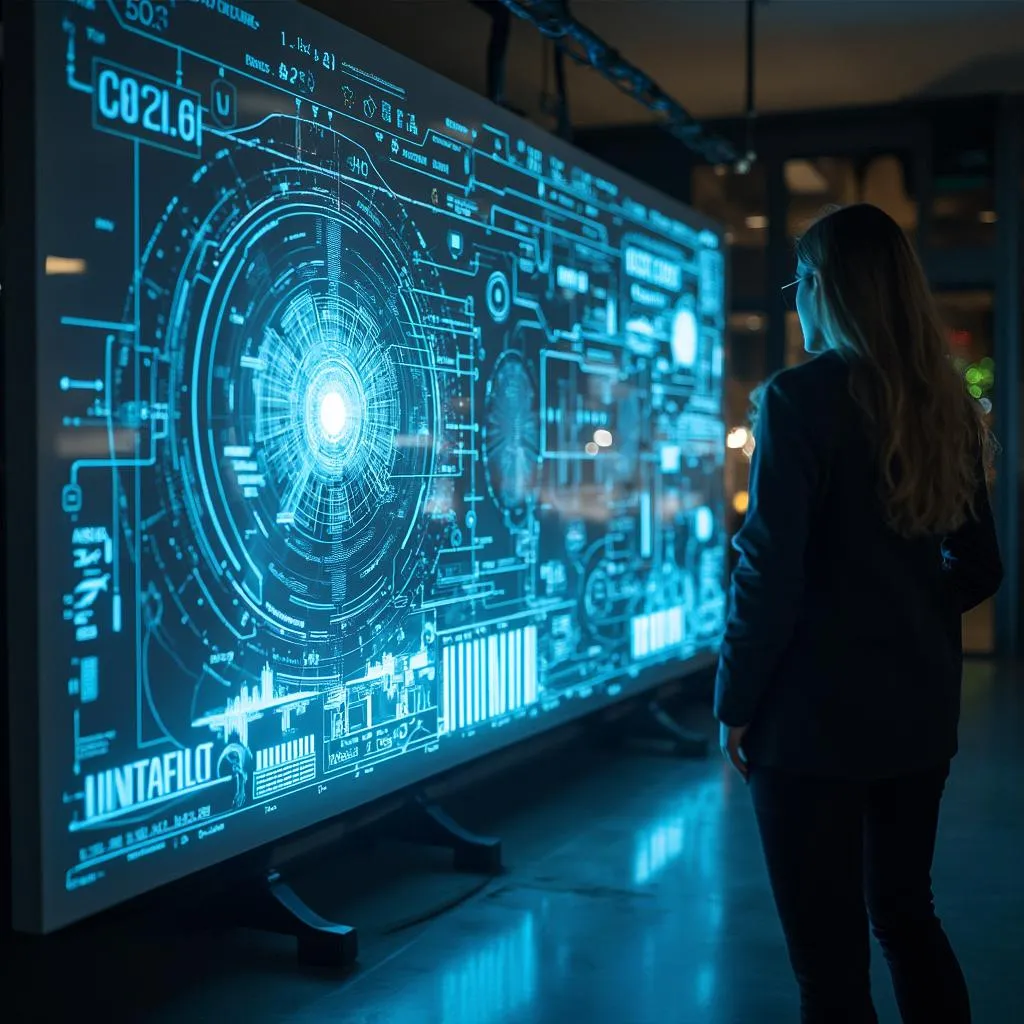 Presentación de resultados en panel holográfico